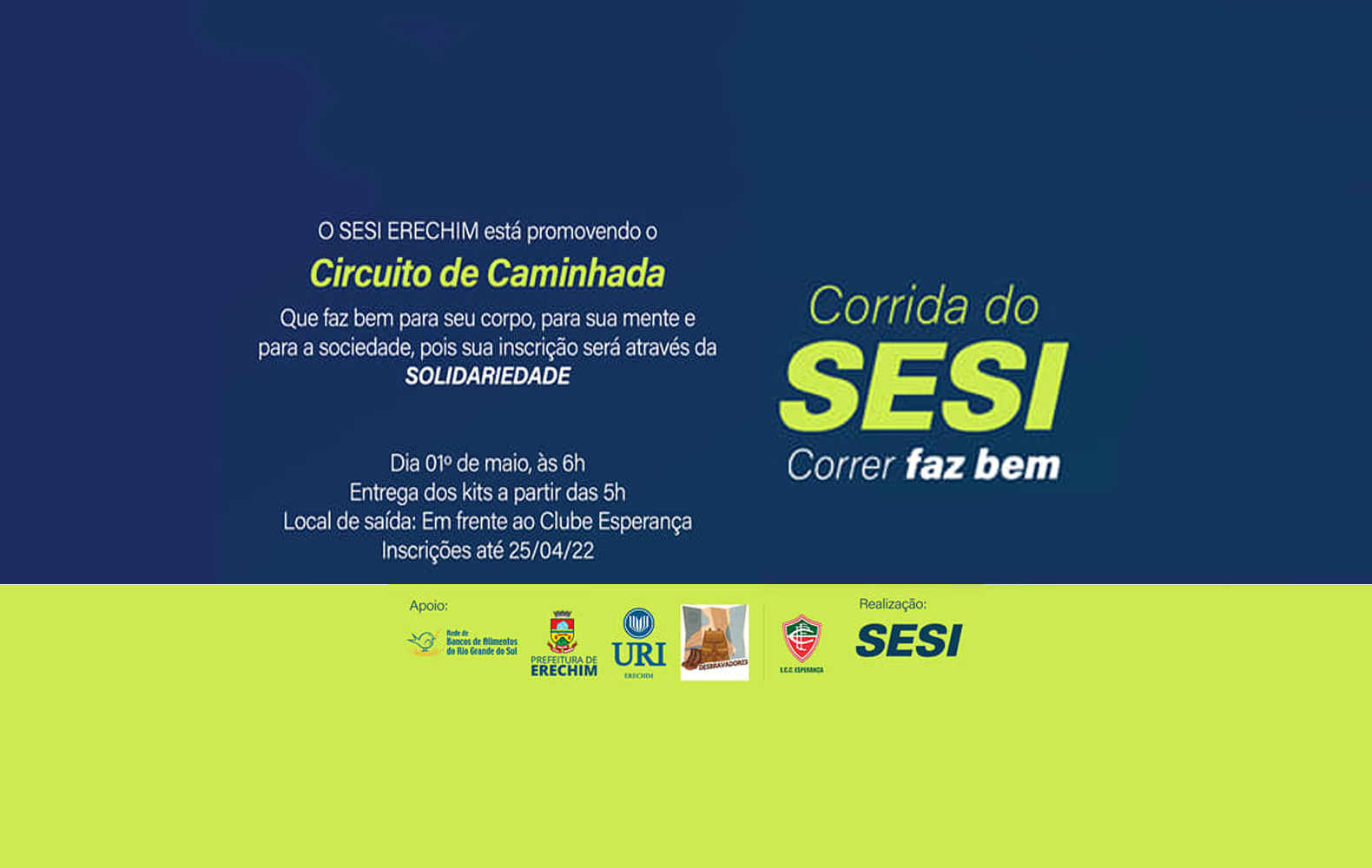  Inscrições abertas para Caminhada de 17Km promovida pelo SESI