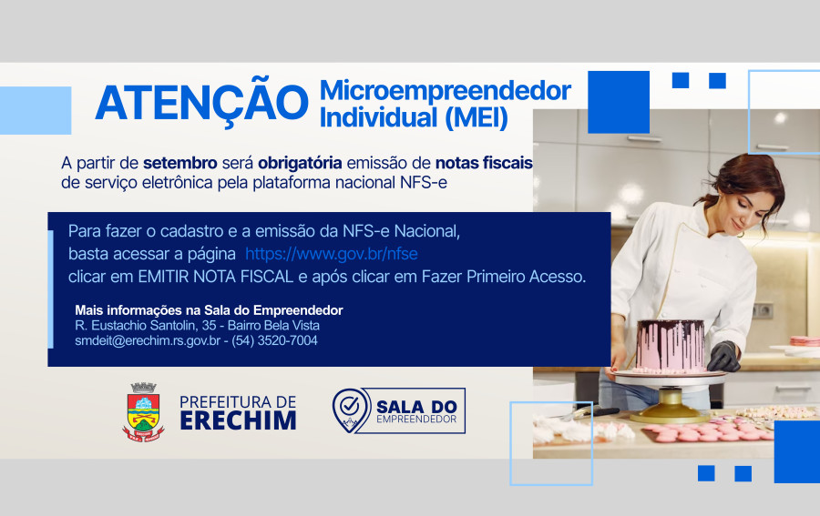 Prefeitura Municipal de Erechim - MEIs: setembro inicia emissão de notas  fiscais de serviço eletrônica pela plataforma nacional NFS-e