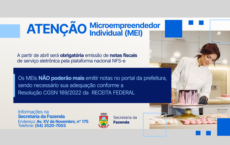 Emissão das notas fiscais de serviços das MEI´s passa a ser pelo portal do  governo federal - Notícias - Prefeitura Municipal de São José do Hortêncio