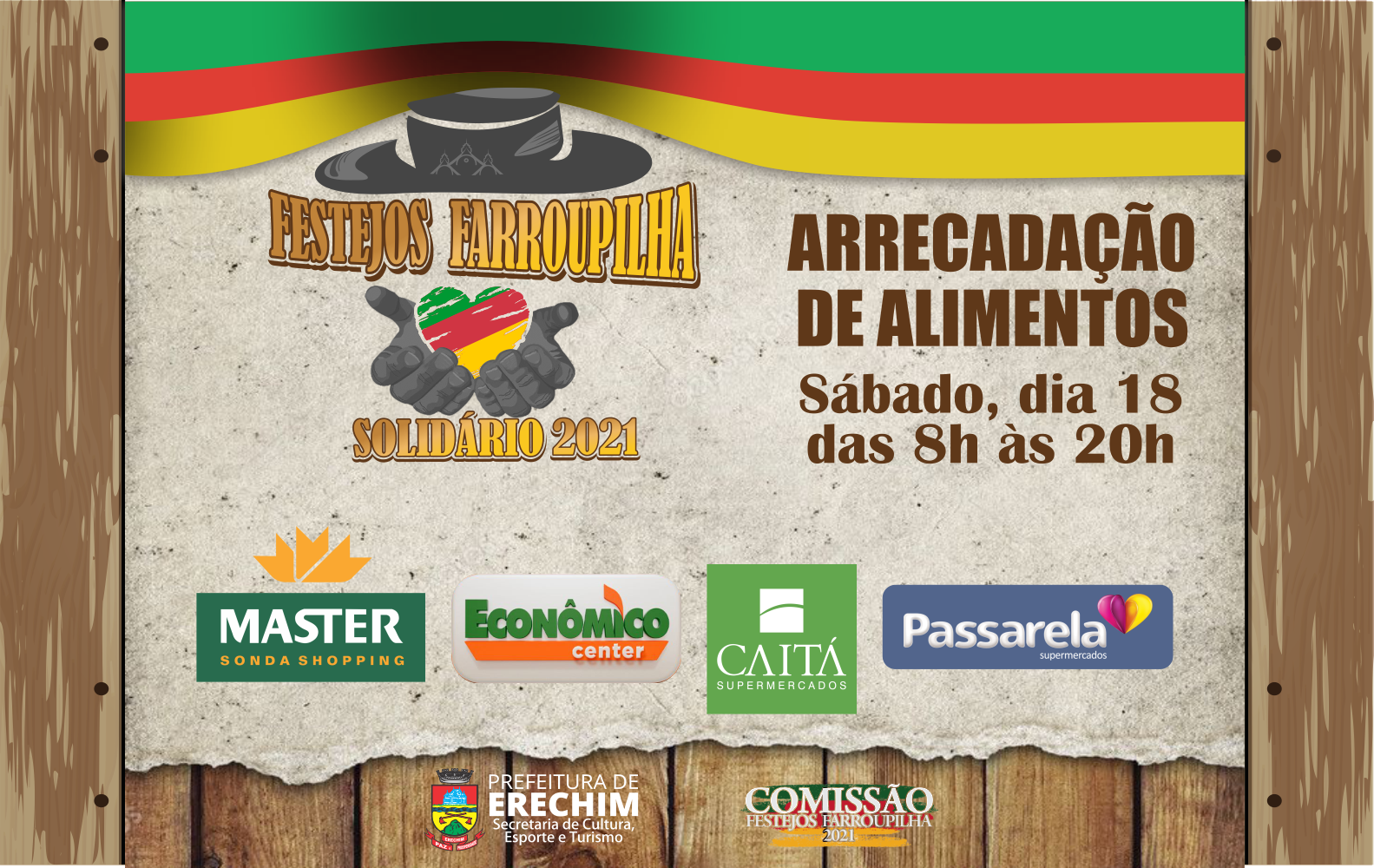  ?Festejos Farroupilha Solid?rio 2021? realiza arrecada??o de alimentos no s?bado