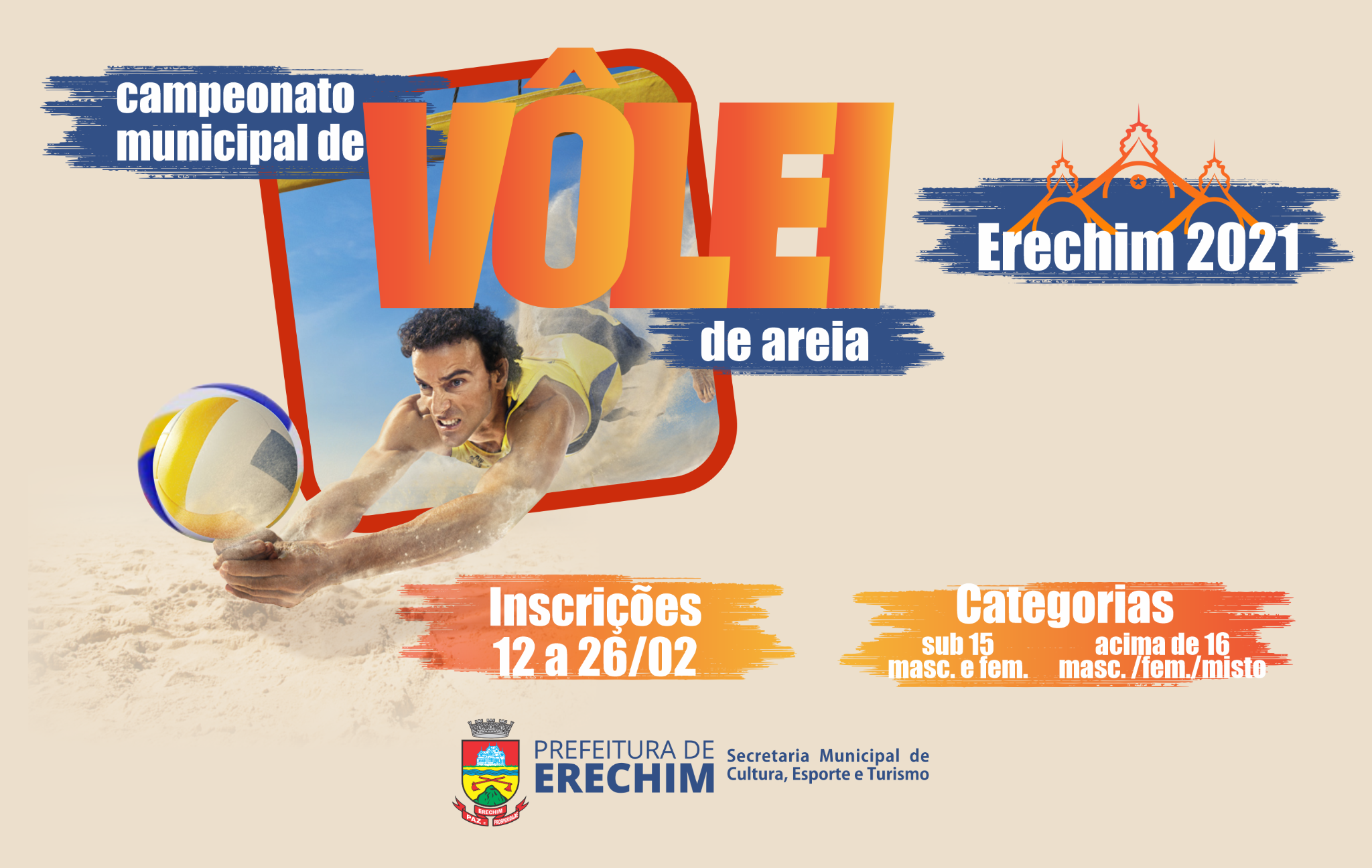  Inscri?es para Campeonato de V?lei de Areia come?am nesta sexta-feira