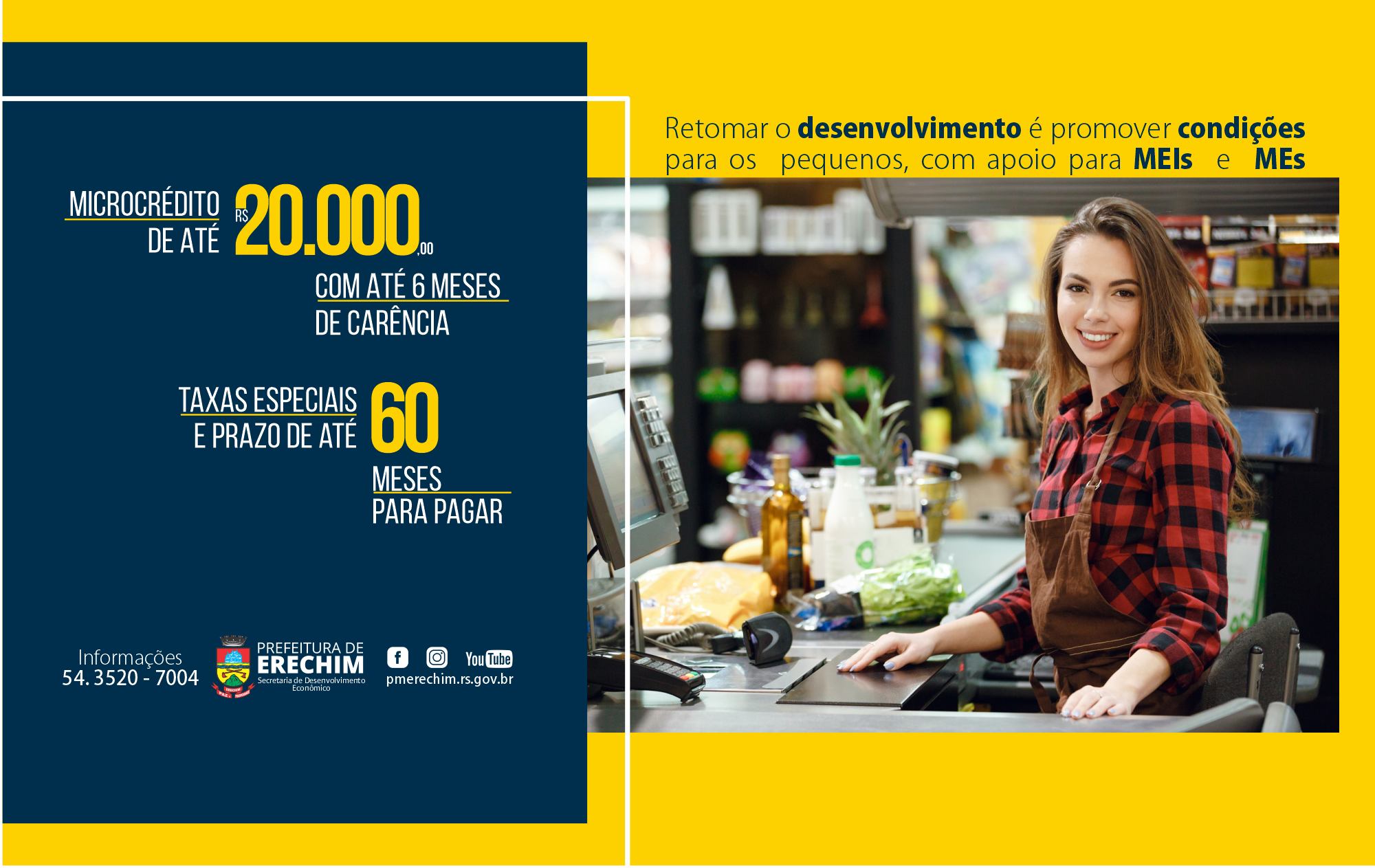  Prefeitura oferece cr?dito de at? R$ 20 mil para microempresas e microempreendedores