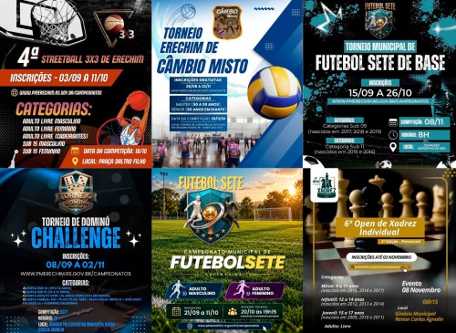Seis competições esportivas seguem com inscrições abertas