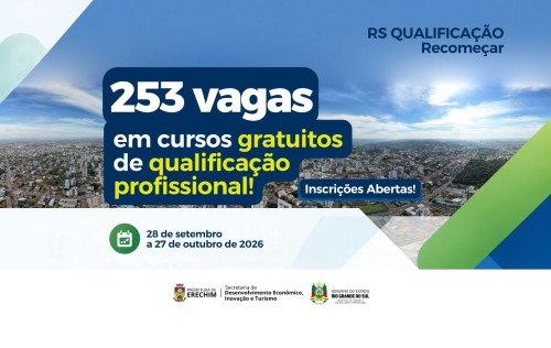 Oportunidade de qualificação gratuita: inscrições abertas para mais de 250 vagas