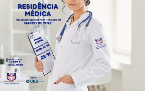 Hospital Santa Terezinha abre inscri?es para Resid?ncia M?dica com ingresso em 2026