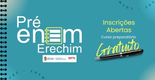 Inscrições abertas para o curso preparatório gratuito Pré-Enem Erechim 2026