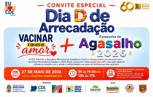 Dia D une vacinação e arrecadação de agasalhos em Erechim 