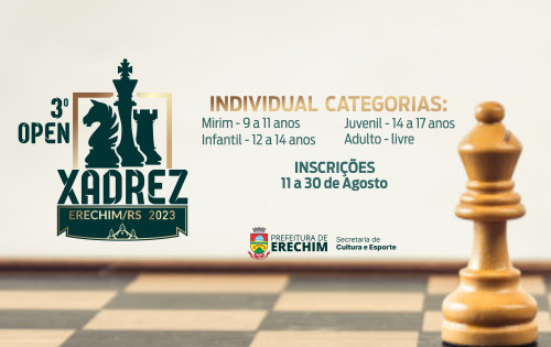 Prefeitura Municipal de Erechim - Inscrições para Campeonato de Xadrez  iniciam nesta sexta-feira