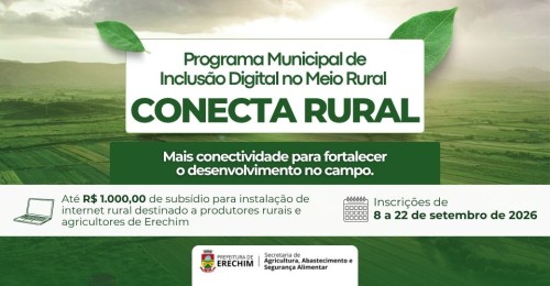Prefeitura reabre inscrições para o Conecta Rural e amplia oportunidade para agricultores