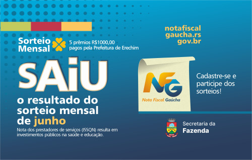 Nota Fiscal Gaúcha: veja os ganhadores do mês de junho