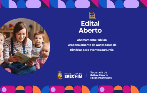 Aberto Chamamento Público para credenciamento de Contadores de Histórias para eventos culturais