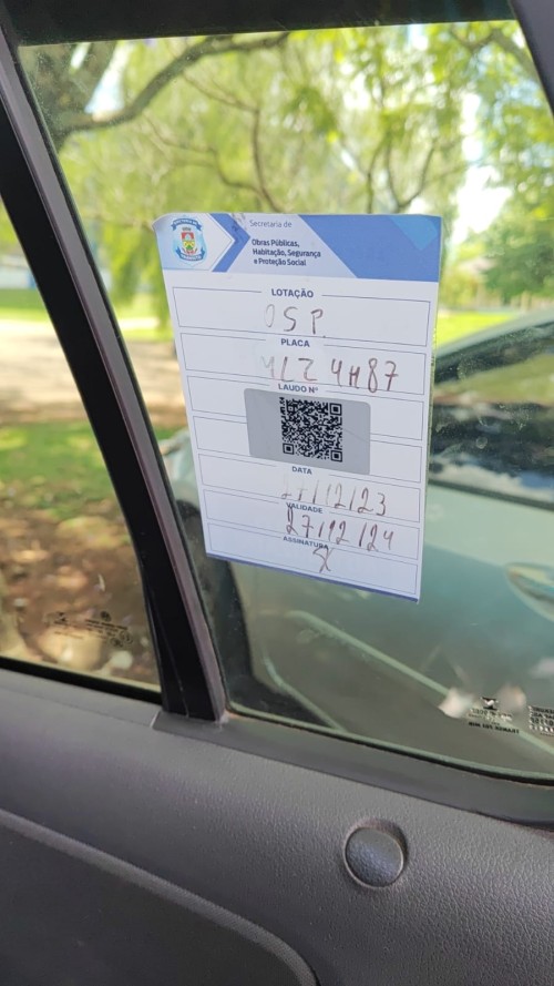 QR CODE no veículo