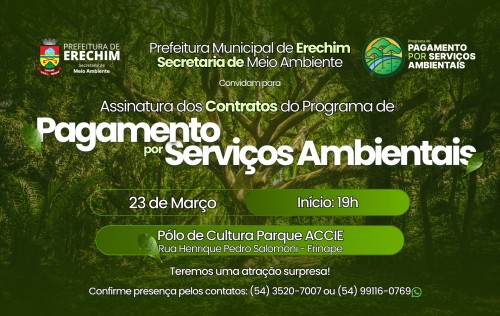 Programa de Pagamento por Serviços Ambientais convida produtores rurais para evento 
