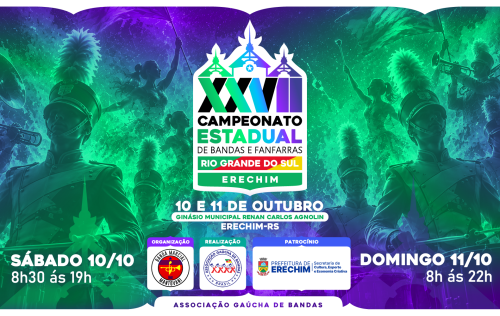 Campeonato Estadual de Bandas e Fanfarras acontece no próximo fim de semana em Erechim