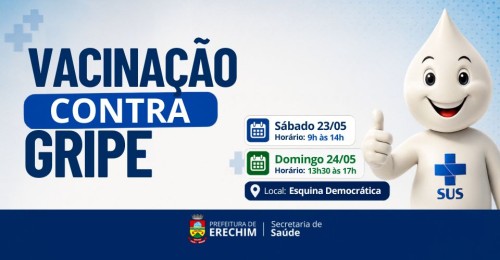 Vacinação contra a gripe terá atendimento especial neste fim de semana na Esquina Democrática