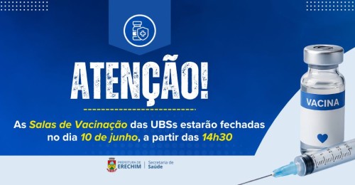 Salas de Vacinação das UBSs estarão fechadas na tarde de quarta-feira para capacitação das equipes