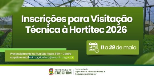 Inscrições abertas para Visitação Técnica à Hortitec 2026 em Holambra
