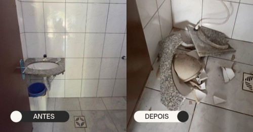 Banheiro público é vandalizado menos de 24 horas após ser reaberto 