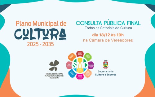 Consulta P?blica final do novo Plano Municipal de Cultura 2025-2035 ser? no dia 18 de dezembro