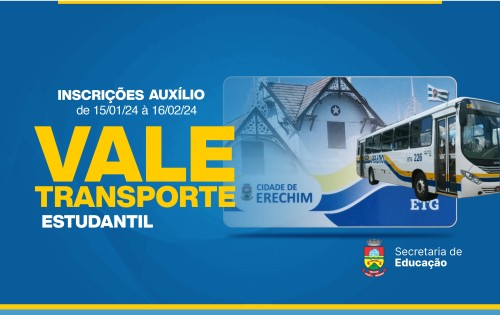 Inscri?es abertas para o Vale Transporte Estudantil