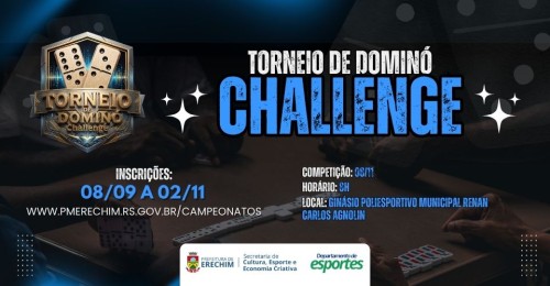 Inscrições abertas para o Torneio de Dominó 