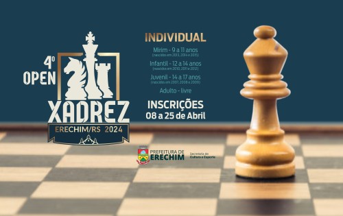 Inscri?es abertas para o 4? Open de Xadrez Individual 