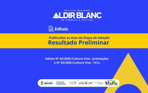 Divulgado resultado preliminar dos Editais 02 e 03/2026 da Política Nacional Aldir Blanc