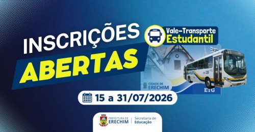 Inscrições abertas para o Vale-Transporte Estudantil